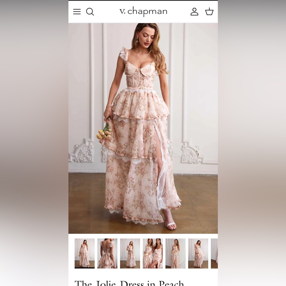 V. Chapman Jolie Dress in Peach